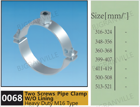 Two Screws Pipe Clamp W/O Lining