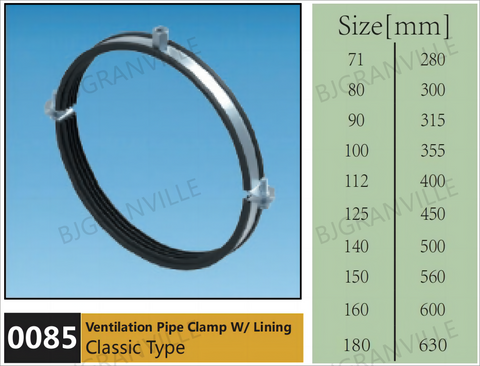 Ventilation Pipe Clamp W/ Lining